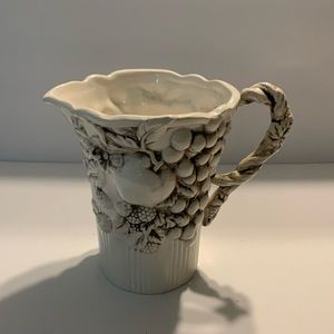 Belle Casa By Ganz Fruit Vase w/ Handle Yellow Spots in side of Vase Used